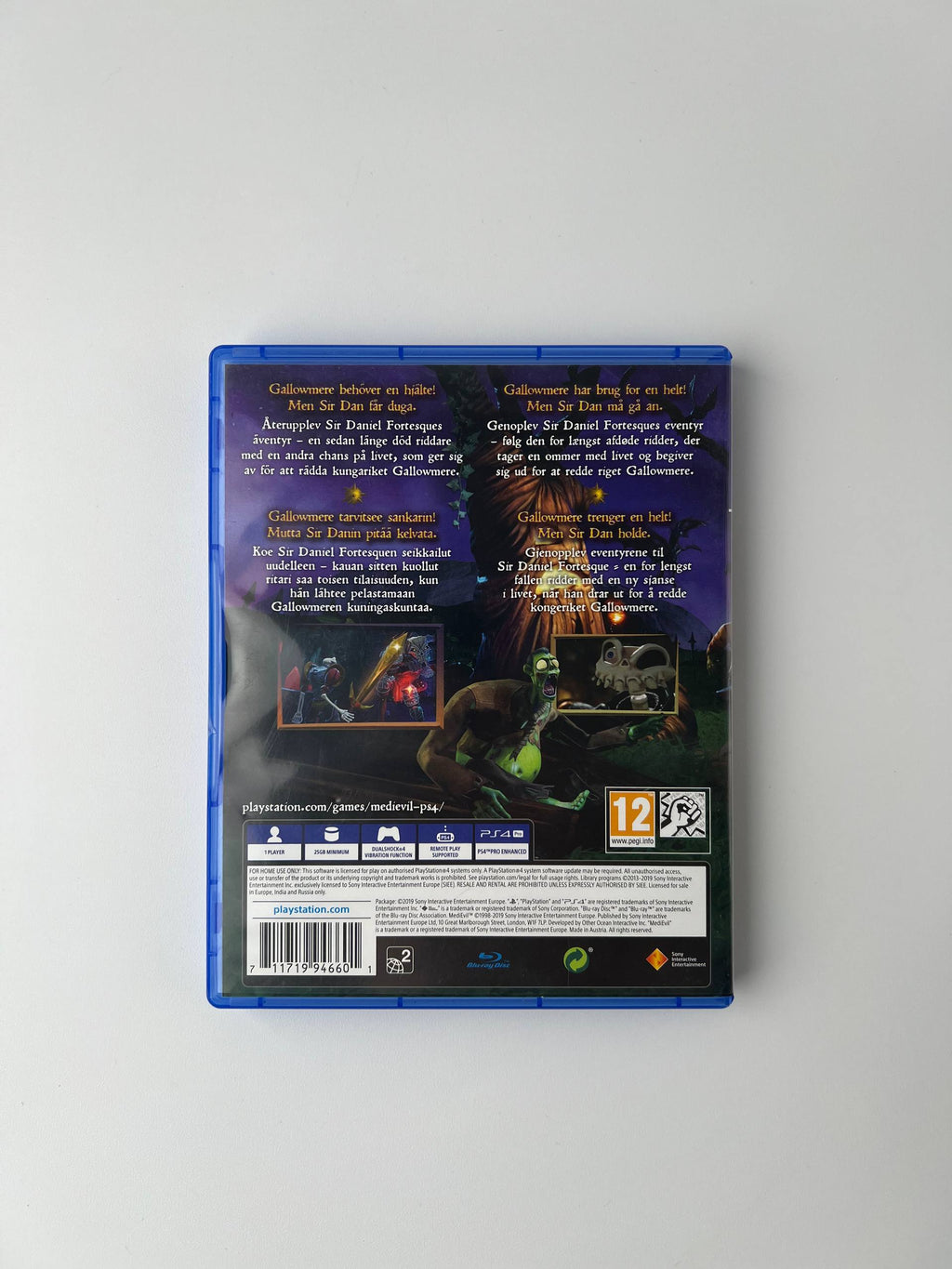 MediEvil per PlayStation 4 usato copertina retro